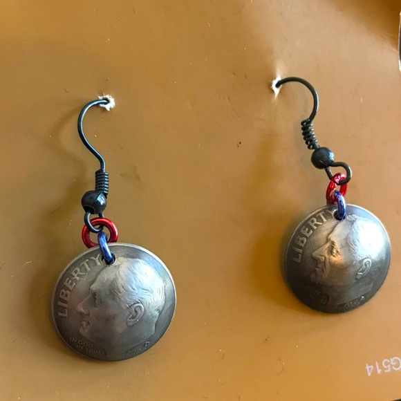 Handcrafted Coin Earrings “Dime-ons” - Picture 1 of 3